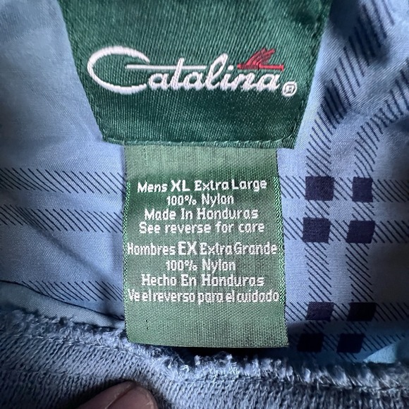 Vintage Catalina Blue Plaid Nylon‎ Windbreaker Pullover Blue Men's XL Golf 90s - Picture 4 of 16